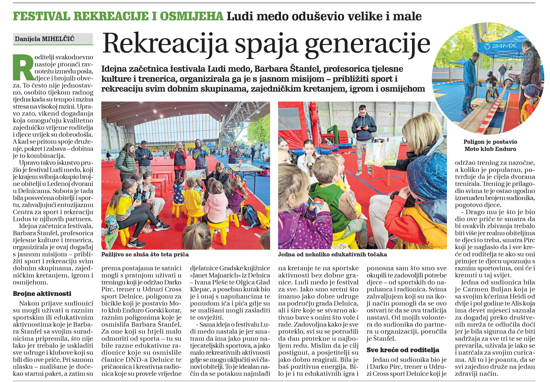 Ludi medo oduševio velike i male, članak, novi list