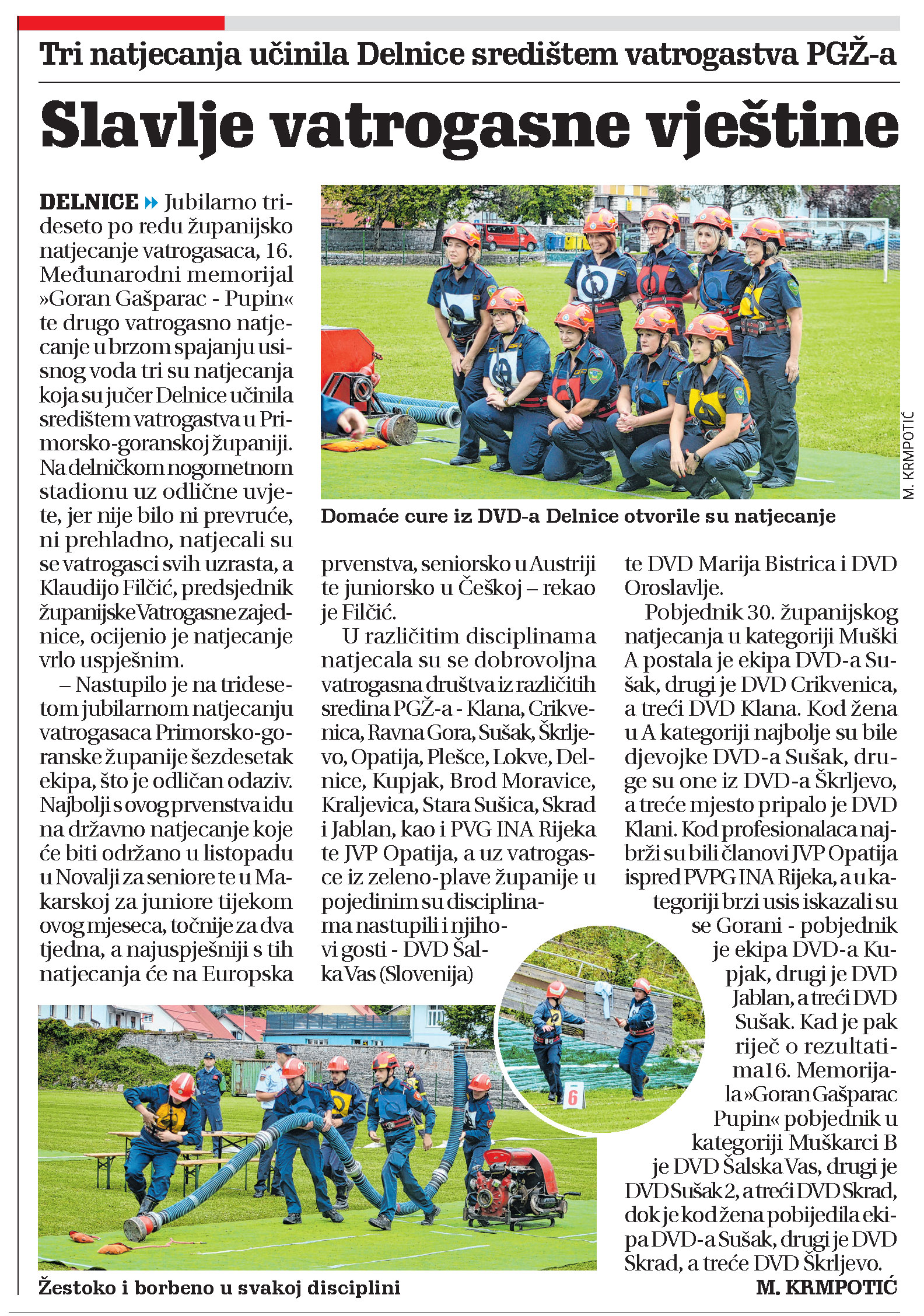 Tri natjecanja učinila Delnice središtem vatrogastva PGŽ-a, članka, novi list