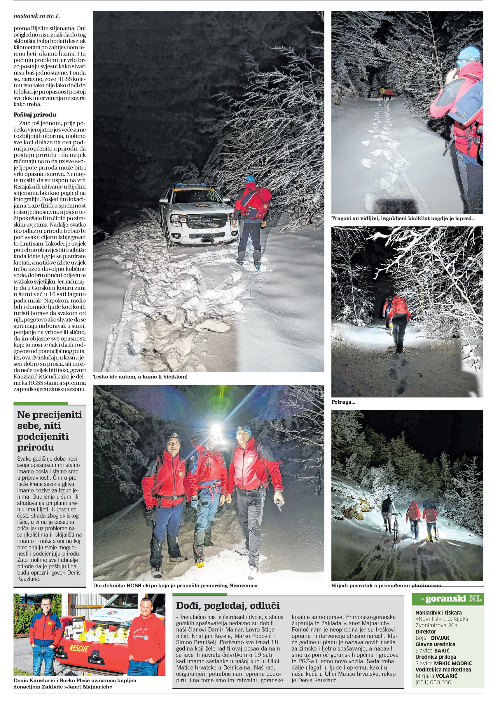 Neovisno koje godišnje doba bilo za delničke HGSS-ovce odmora nema, članak, novi list