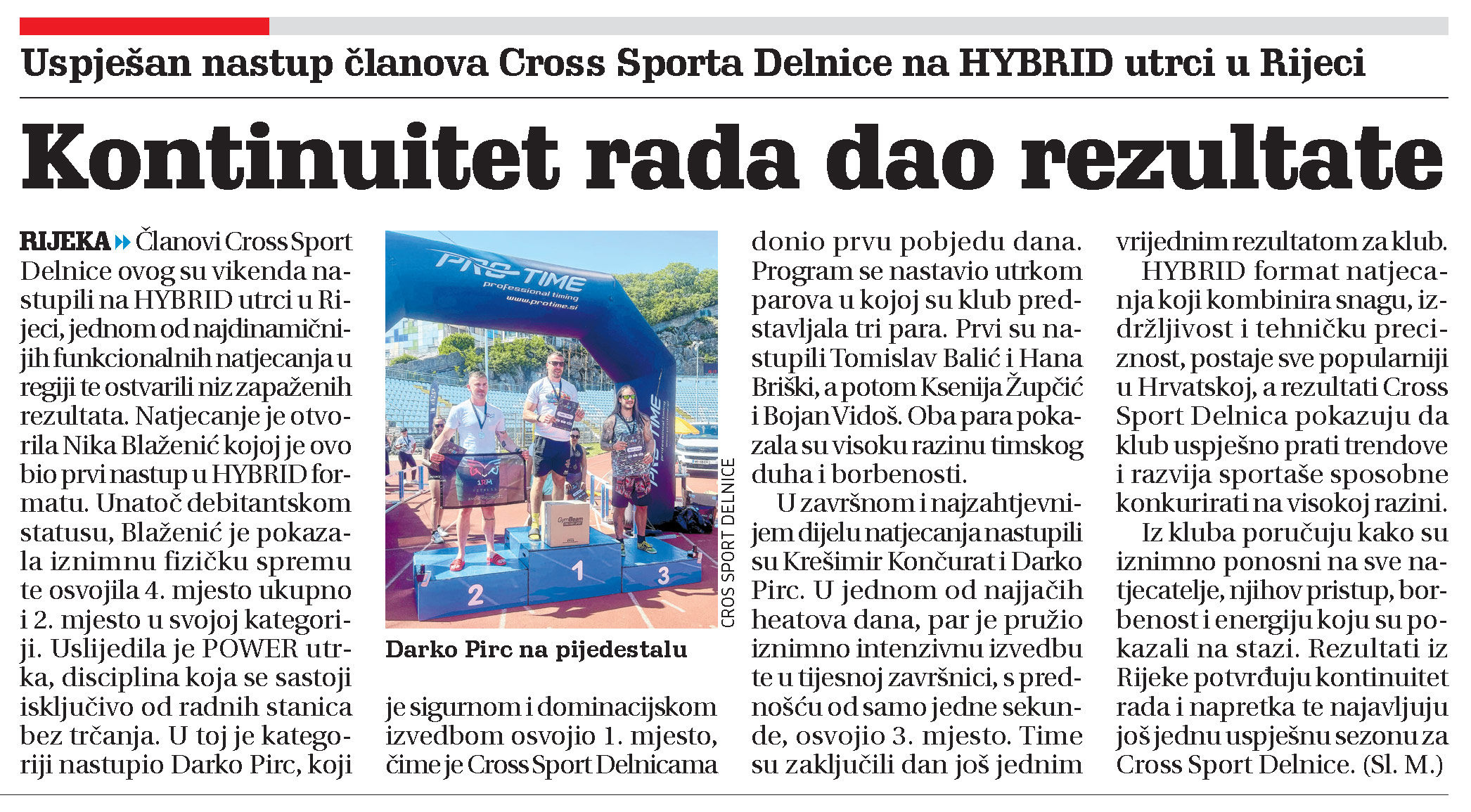 Uspješan nastup članova Cross Sporta Delnice na HYBRID utrci u Rijeci, članak, novi list