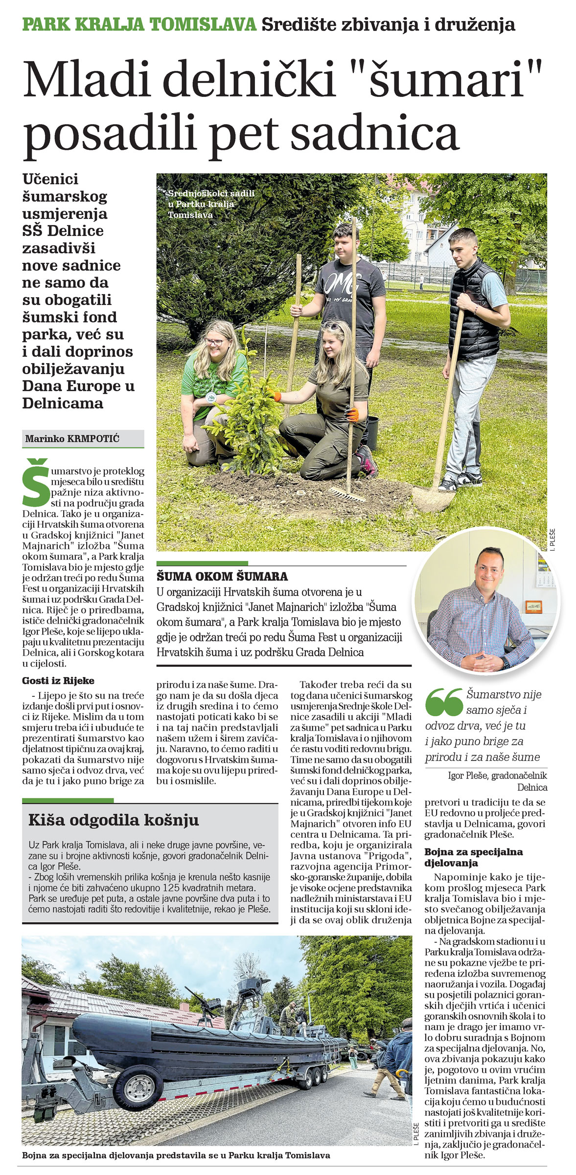 Mladi delnički "šumari" posadili pet sadnica, članak novi list, goranski novi list