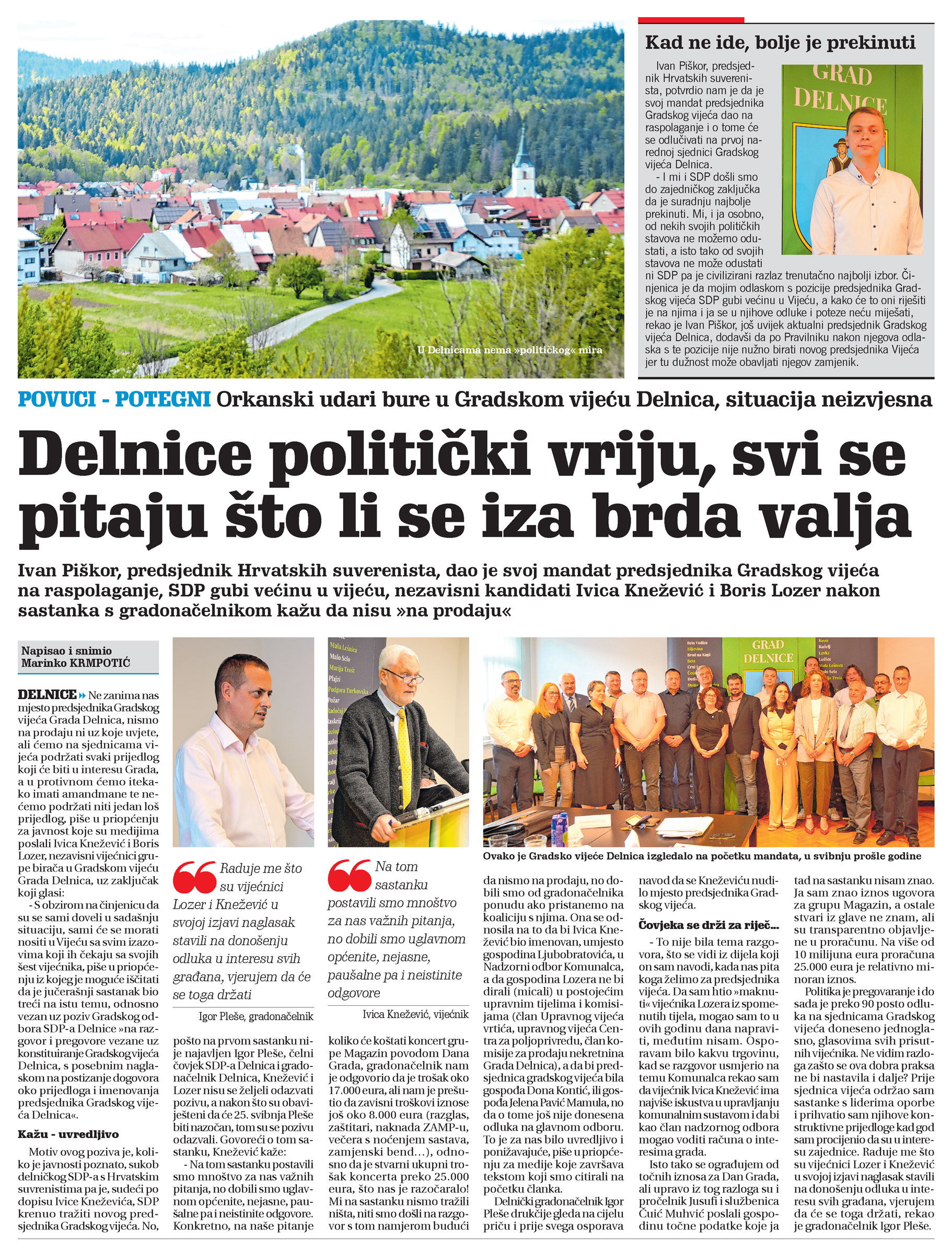 Delnice politički vriju, svi se pitaju što li se iza brda skriva, članak, novi list