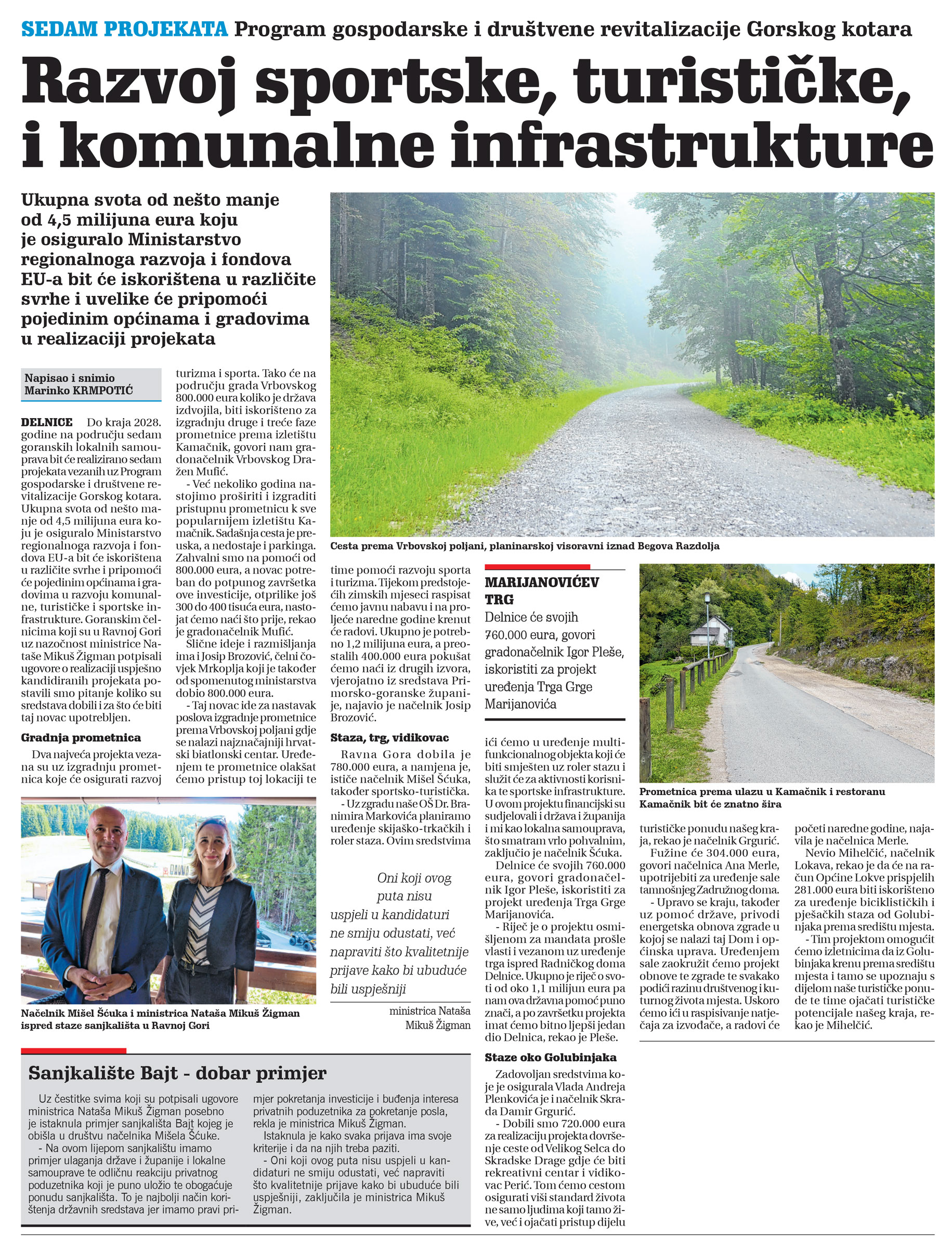 Program gospodarske i društvene revitalizacije Gorskog kotara, članka, novi list